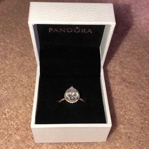Pandora Sparkling Teardrop Halo Ring